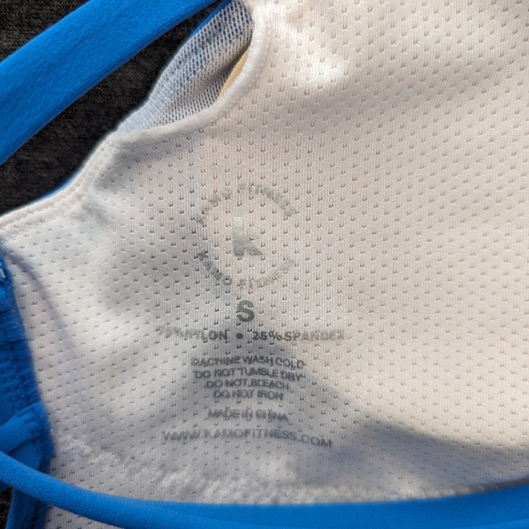 Kamo Fitness Iris Strappy Back Crop Sports Bra / Small / Glass Blue - Picture 5 of 5